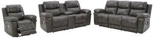 Signature Design by Ashley® Edmar 3-Piece Charcoal Power Reclining Living Room Seating Set