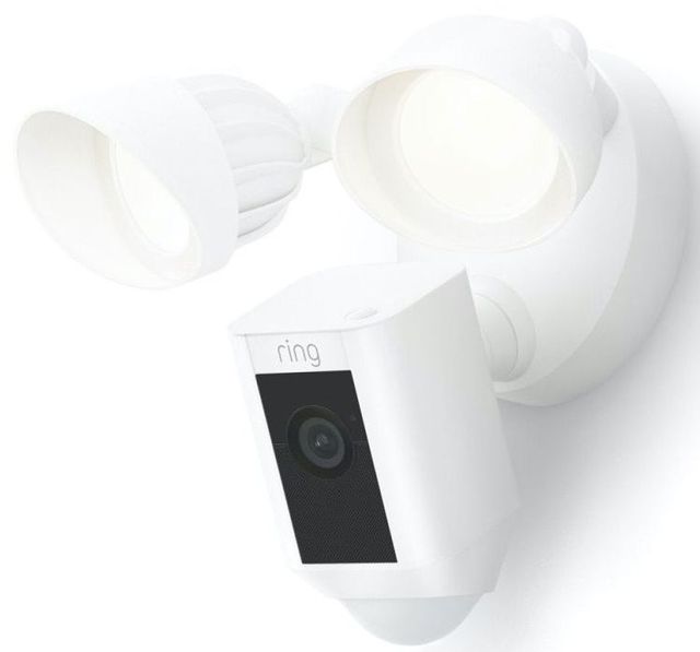 ring White Floodlight Camera Wired Plus