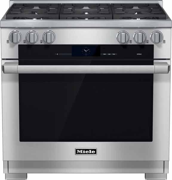 Miele HR 1934-2 G 36" Clean Touch Steel Pro Style Dual Fuel Range 0