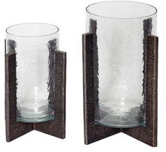 Signature Design by Ashley® Garekton 2-Piece Clear/Pewter Candle Holder