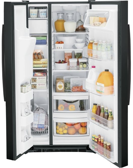 GE® 23.0 Cu. Ft. Black Side-by-Side Refrigerator 4