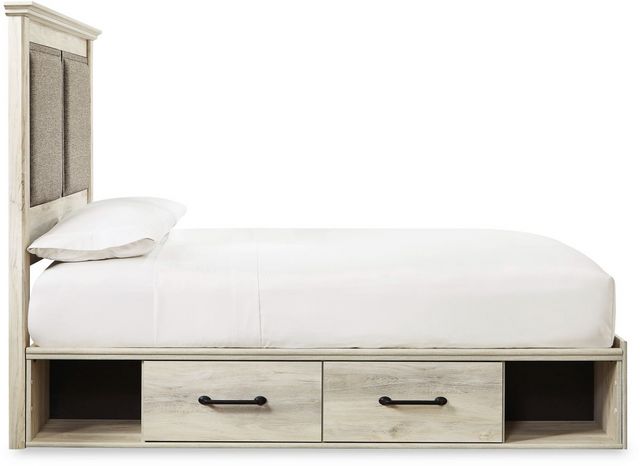 Signature Design by Ashley® Cambeck Whitewash Queen Upholstered Storage Panel Bed-3