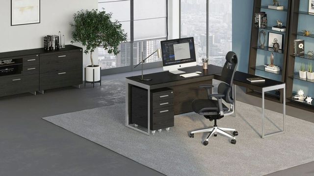 BDI Sequel® Charcoal/Satin Nickel Desk 7