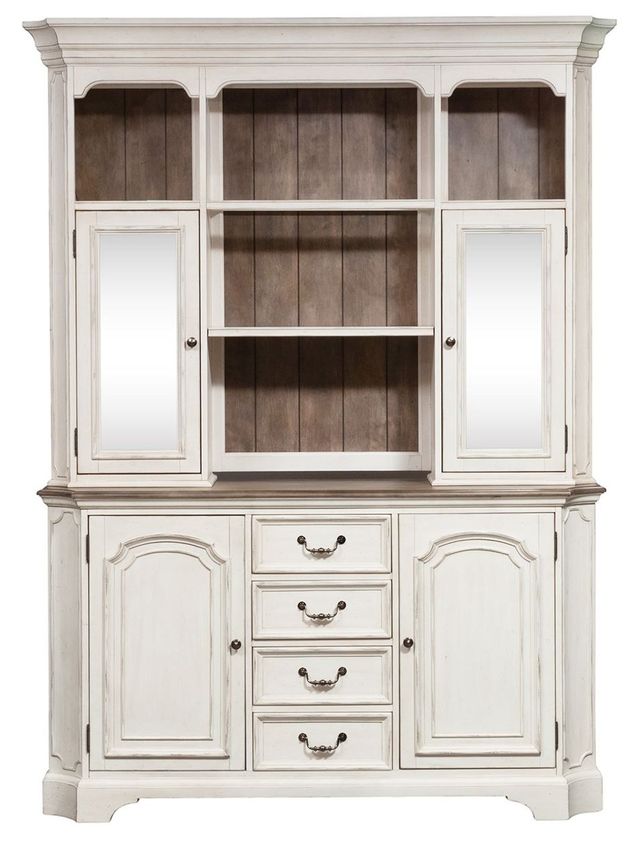 Liberty Furniture Abbey Road Porcelain White Dining Hutch & Buffet-0