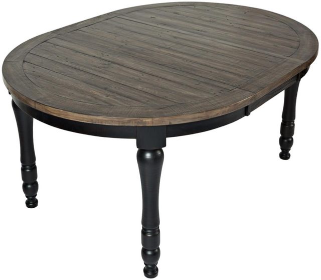 Jofran Inc. Madison County Brown Round to Oval Dining Table with Vintage Black Base-3