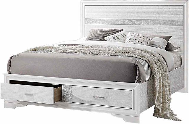 Coaster® Miranda Contemporary White Queen Storage Bed 0