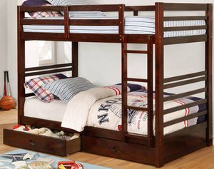 Furniture of America® California IV Dark Walnut Twin/Twin Bunk Bed