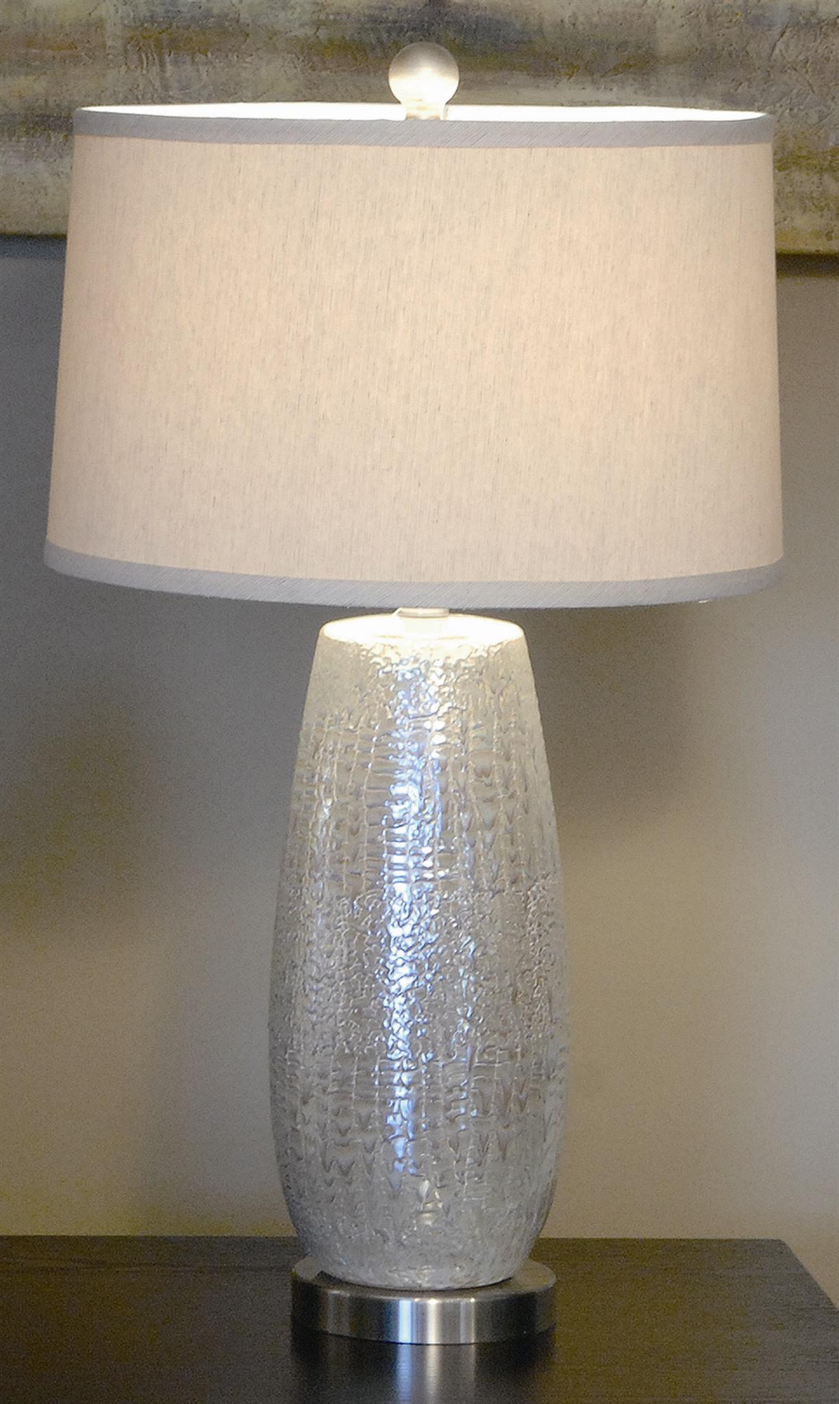 Crestview Collection Melrose Textured Silver Table Lamp