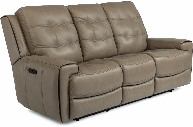 Flexsteel® Wicklow Khaki Power Reclining Sofa