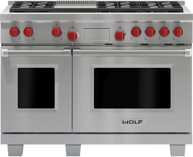 Wolf® 48" Pro Style Dual Fuel Range-Stainless Steel