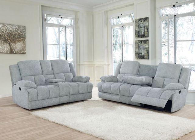 Coaster® Waterbury Grey Upholstered Motion Sofa 6