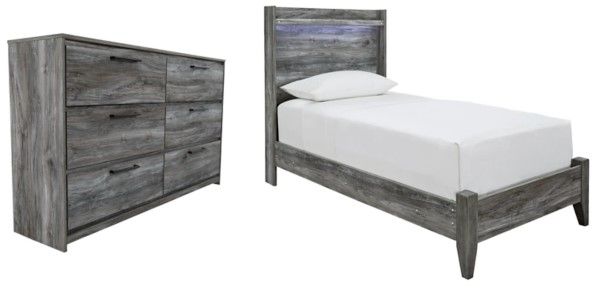 Signature Design by Ashley® Baystorm 2-Piece Gray Twin Panel Bed with Dresser Set-0