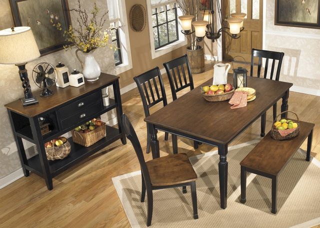 Signature Design by Ashley® Owingsville Black/Brown Rectangular Dining Room Table 9