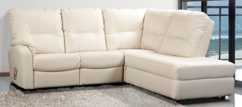 Elran Beatrice Off White Chaise Reclining Sectional Burkes