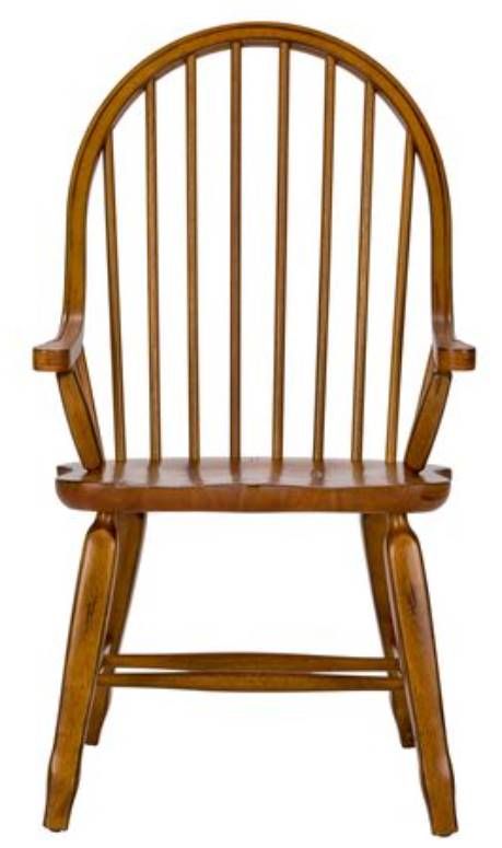 Liberty Treasures Rustic Oak Bow Back Arm Chair-1