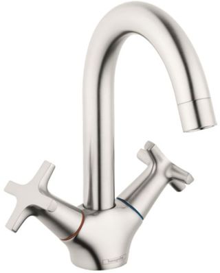 Hansgrohe Logis Classic  Brushed Nickel 1.2 GPM Single-Hole Faucet with Swivel Spout and Pop-Up Drain