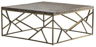 Crestview Collection Bengal Manor Burnished Ebony Crazy Cut Iron Cocktail Table