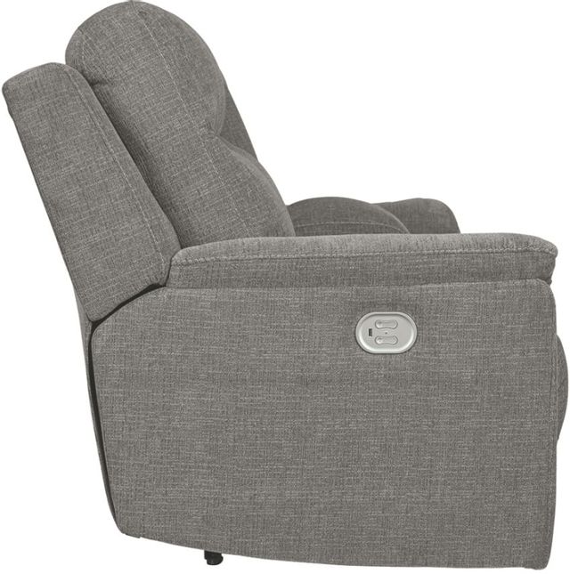 Signature Design by Ashley® Mouttrie Smoke Power Reclining Loveseat with Adjustable Headrest 4