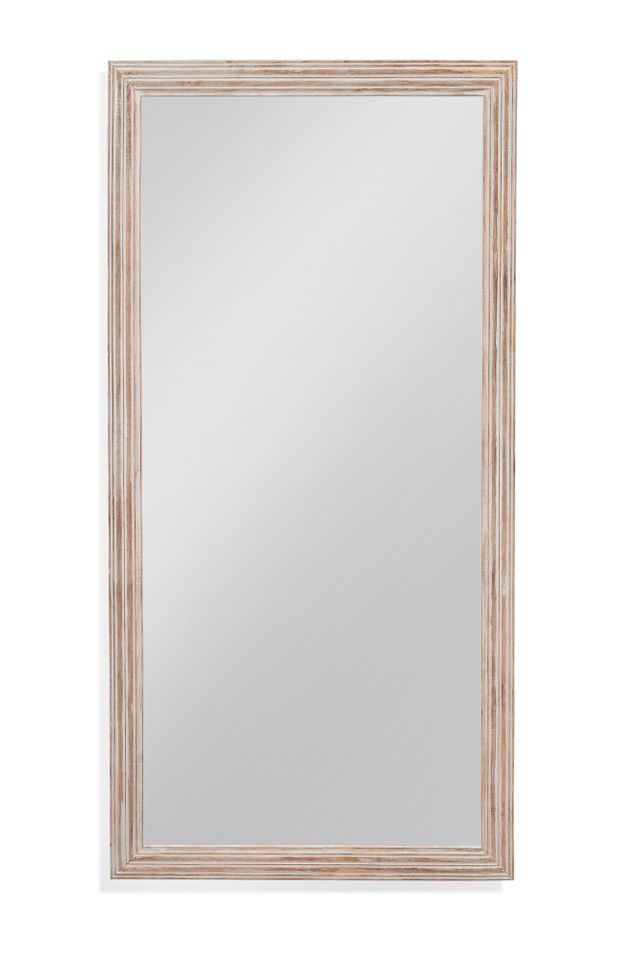 Bassett Mirror Pangea Gold Rubbing/White Floor Mirror | Miskelly Furniture