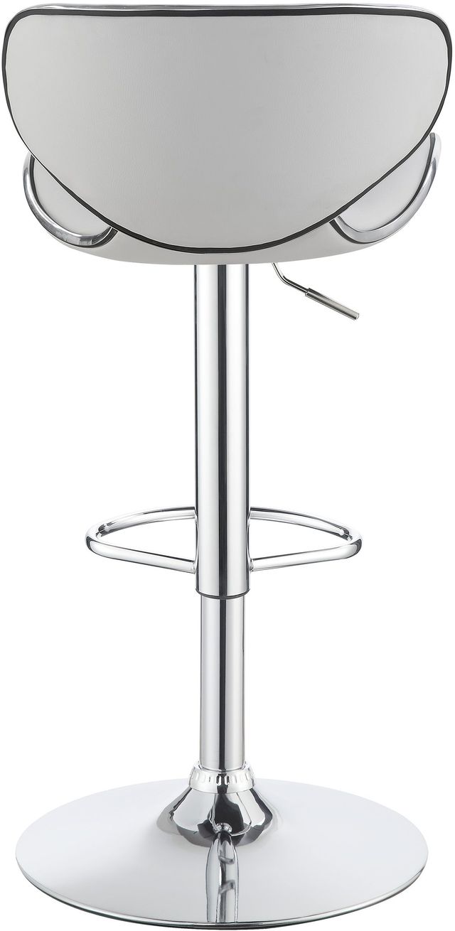 Coaster® 2-Piece White/Chrome Upholstered Adjustable Stool Set-3
