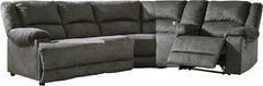 Signature Design by Ashley® Benlocke 5-Piece Flannel Reclining Sectional with Console