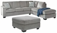 Signature Design by Ashley® Altari 2-Piece Alloy Sleeper Sectional with Ottoman