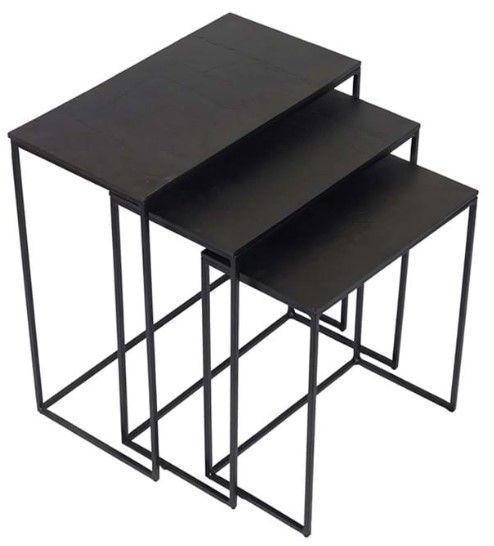 Classic Home Marcus 3-Piece Black Accent Table Set