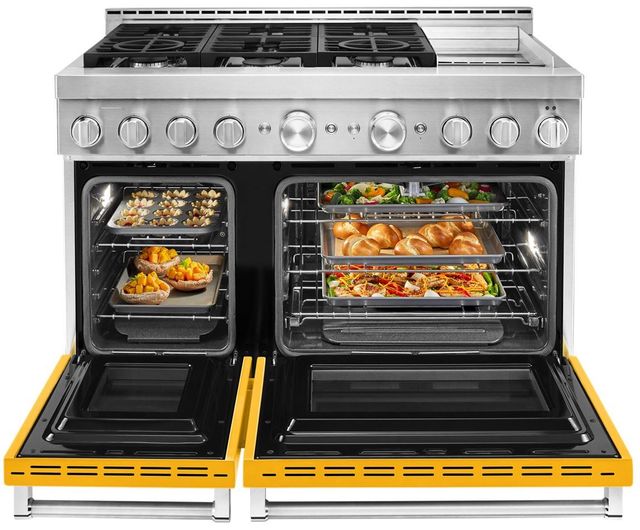 KitchenAid® 48" Yellow Pepper Smart Commercial-Style Gas Range with Griddle 4