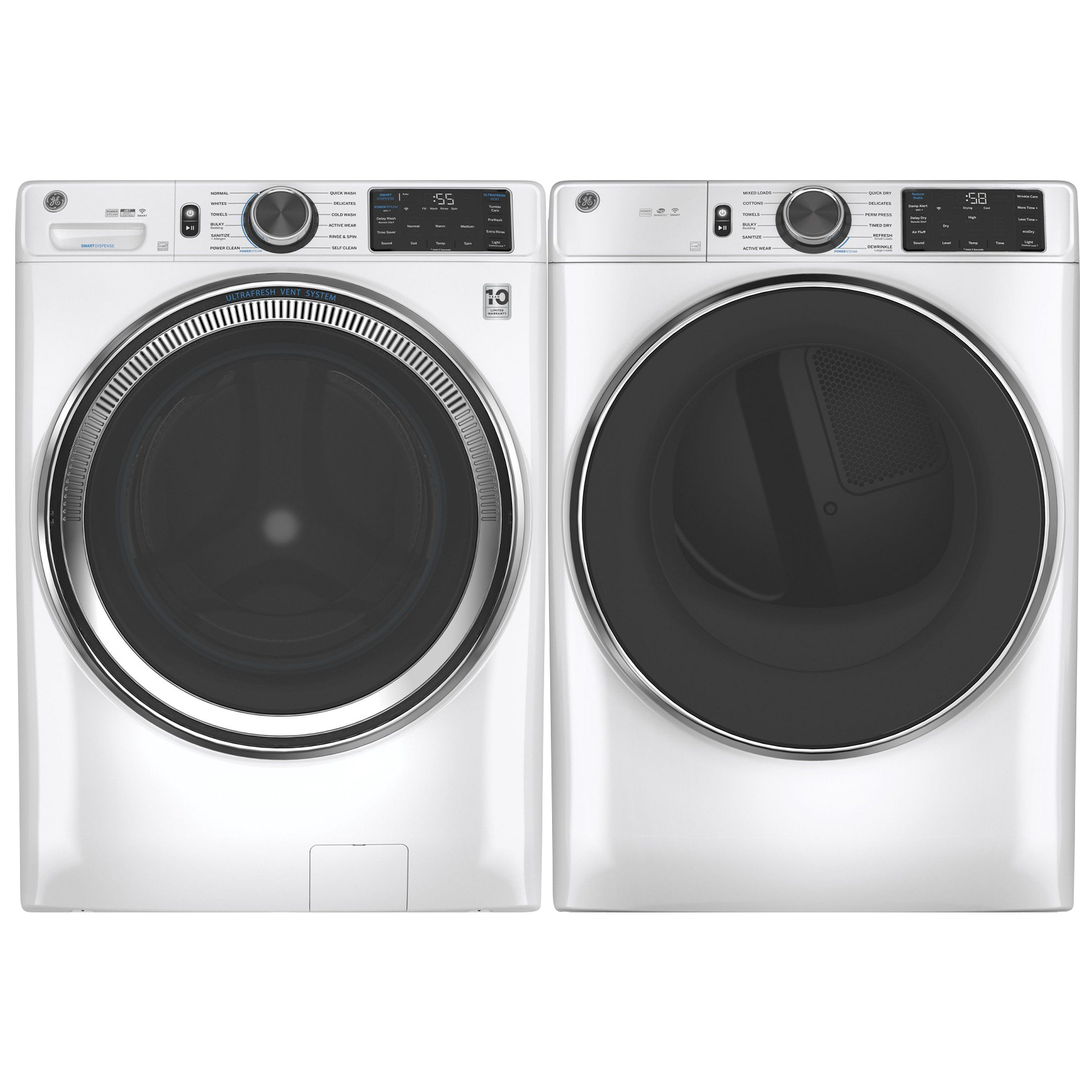 GE® White Front Load Laundry Pair