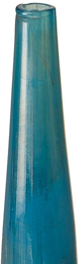 Olliix by Madison Park Signature Blue Metal Set of 3 Aurora Handmade Rainbow Glass Vases-2