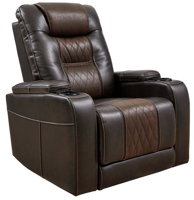 Signature Design by Ashley® Composer Brown Power Recliner with Adjustable Headrest 7