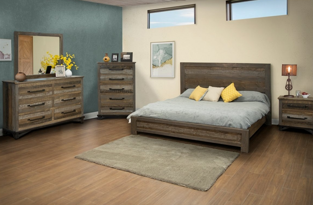 International Furniture Direct Loft 4-Piece Brown Eastern King Bedroom Set