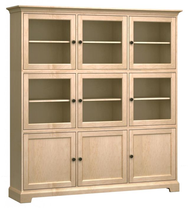 Howard Miller® Customizable 73" Home Storage Cabinet with Three Cabinets and Six Glass Doors