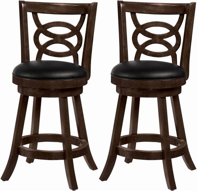 Coaster® Calecita 2-Piece Cappuccino Swivel Counter Stools with Upholstered Seat