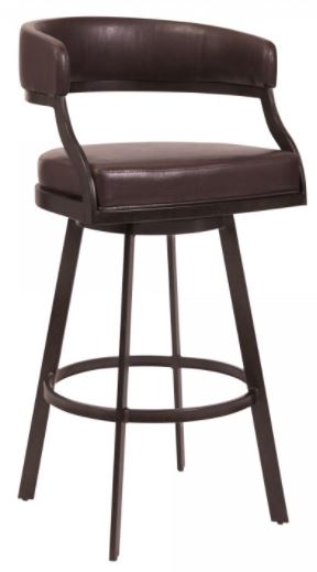 Armen Living Saturn Ford Brown Faux Leather 26" Counter Height Stool