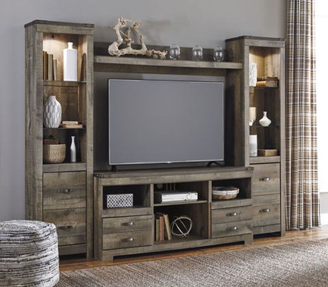 Signature Design by Ashley® Trinell 4-Piece Brown Entertainment Center with Glass Shelves-3