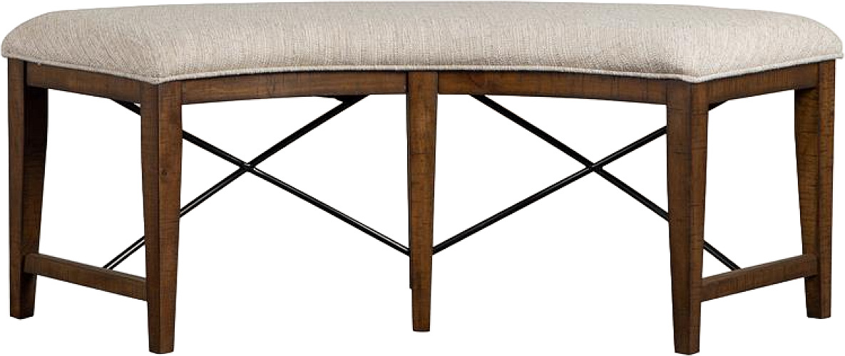 Magnussen Home® Bay Creek Baja Fog/Toasted Nutmeg Curved Upholstered ...