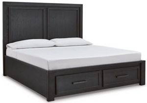 Signature Design by Ashley® Foyland Brushed Black/Dusty Gray Brown California King Storage Bed
