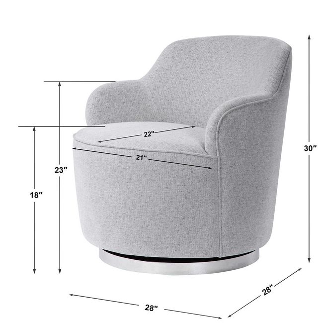 Uttermost® Hobart Stone Swivel Chair-1