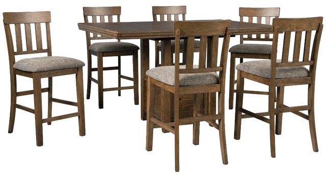 Benchcraft® Flaybern 7-Piece Brown Counter Height Dining Set 0