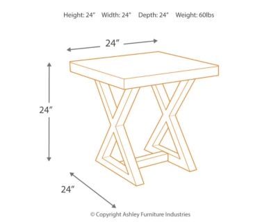 Signature Design by Ashley® Wesling Light Brown Square End Table-3