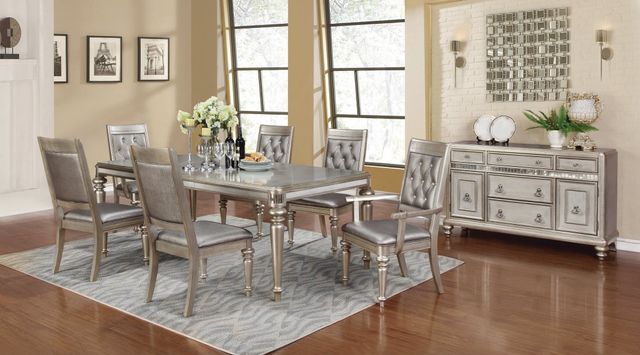 Coaster® Danette Metallic Platinum Dining Table 4