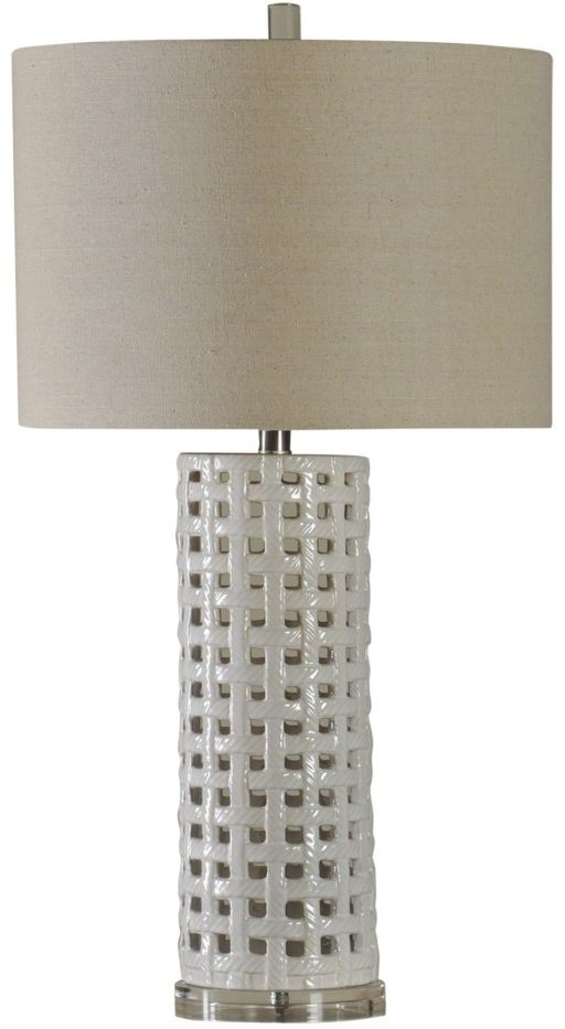 ceramic basket weave lamp