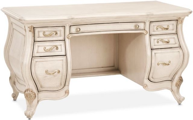 Michael Amini Platine de Royale Champagne Vanity Desk | Wood's Furniture