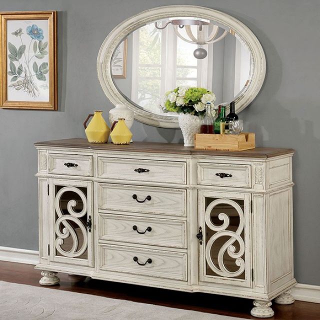 Furniture Of America Arcadia Antique White Server Cm3150wh Sv Bedroom Express