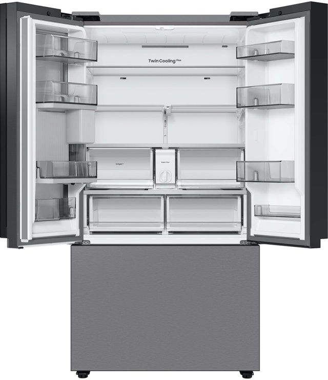 Samsung Bespoke 24 Cu. Ft. Stainless Steel Counter Depth 3-Door French Door Refrigerator with Beverage Center™ 3