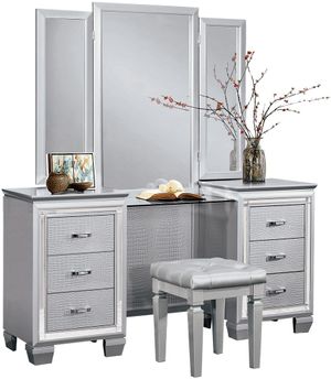 Homelegance® Allura Silver Vanity Dresser with Mirror