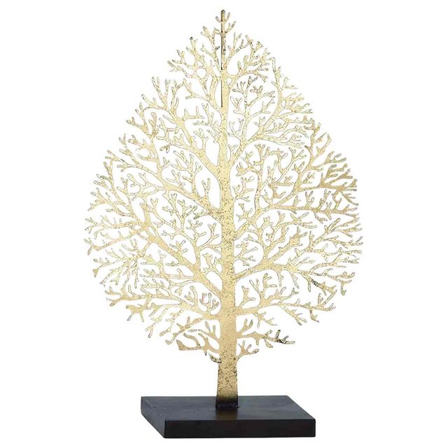 Uma Home Gold Metal Tree Sculpture-0