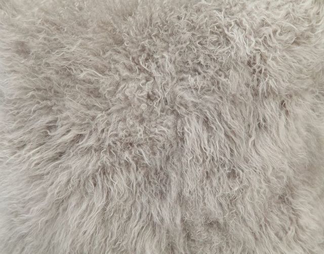 Moe's Home Collections Cashmere Light Grey Fur Pillow 2