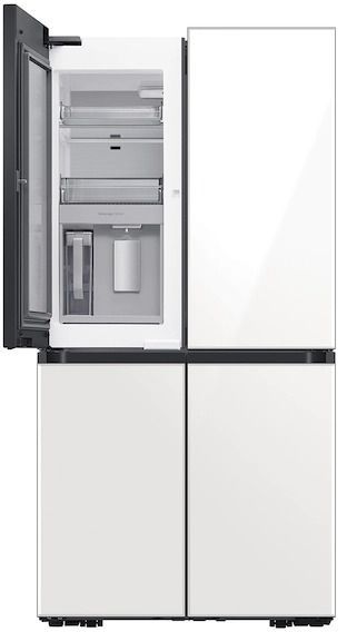 Samsung Bespoke 4-Door Flex™ 29.0 Cu. Ft. White Glass Refrigerator in Customizable Panel 6